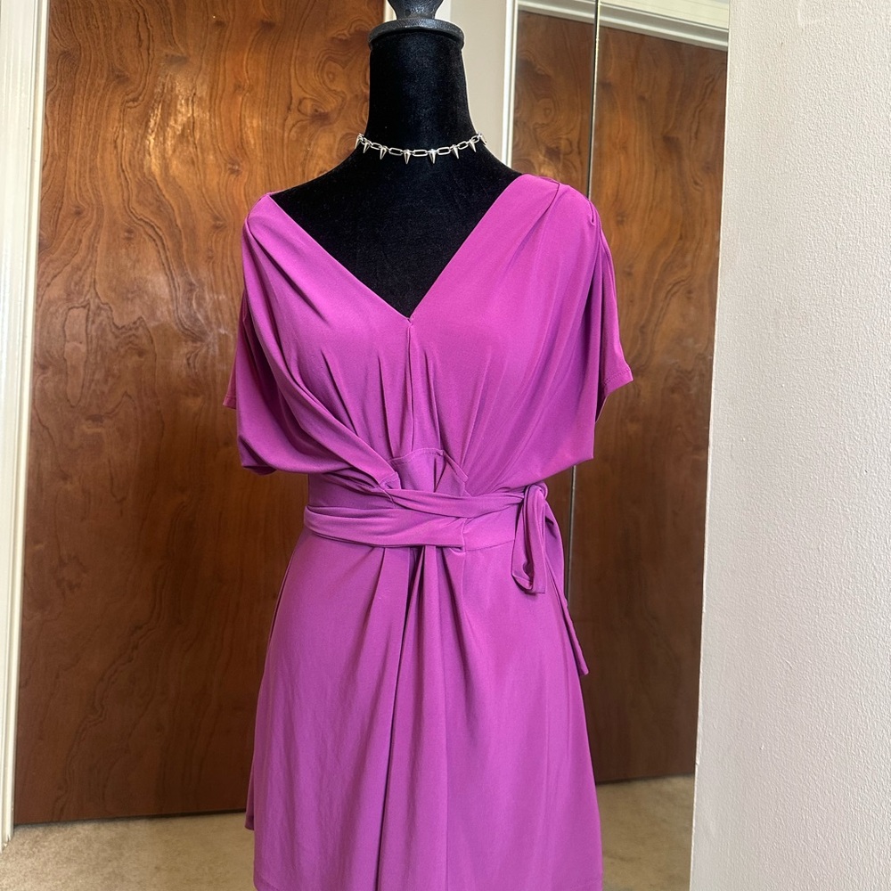 MKM Designs Fuchsia Mini Wrap Blouse